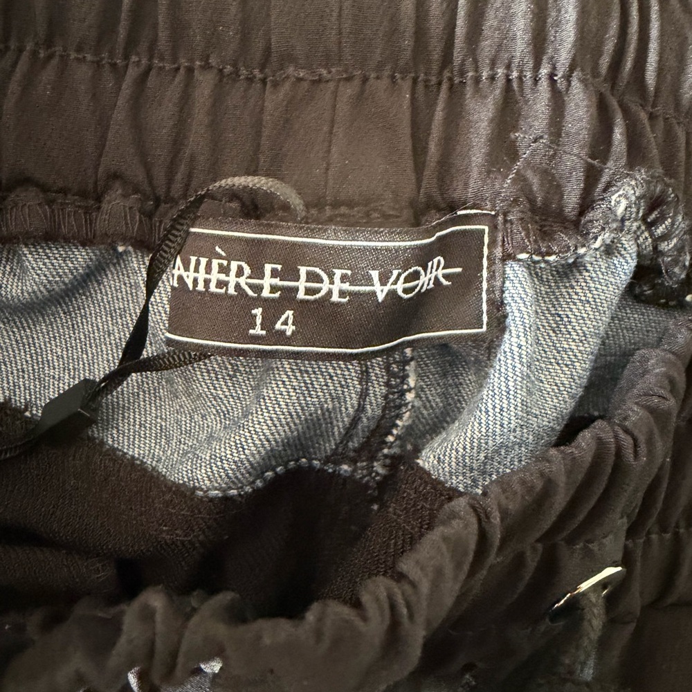 Manière De Voir Cargo Joggers Black Denim Pocket Streetwear Pants Size 14 - Picture 8 of 9